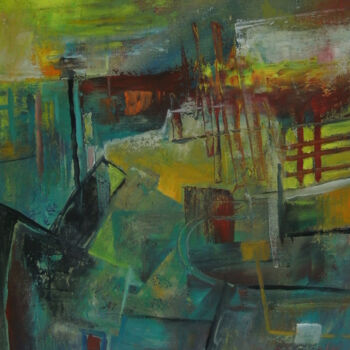 Painting titled "Industrial Area. Co…" by Constantin Galceava, Original Artwork, Oil