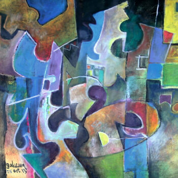 Painting titled "Puzzle. Original Pa…" by Constantin Galceava, Original Artwork, Oil
