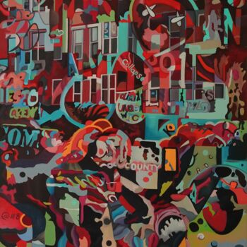 Картина под названием "Emergency" - Constantin Roucault, Подлинное произведение искусства, Масло Установлен на Деревянная ра…