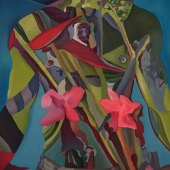 제목이 "Tropical Life"인 미술작품 Constantin Roucault로, 원작, 기름 나무 들것 프레임에 장착됨