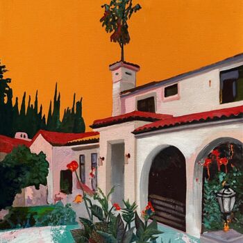 Painting titled "Hacienda" by Constantin Roucault, Original Artwork, Oil