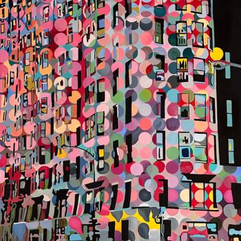 Schilderij getiteld "Urban Colors" door Constantin Roucault, Origineel Kunstwerk, Olie