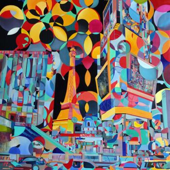 Pintura intitulada "Magic City" por Constantin Roucault, Obras de arte originais, Óleo