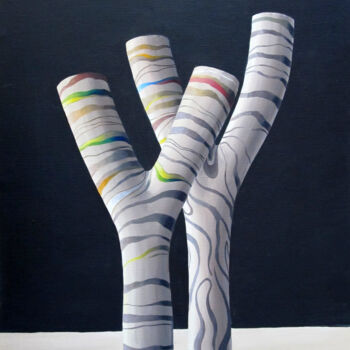 Malarstwo zatytułowany „Two trees” autorstwa Constantin Voronov, Oryginalna praca, Olej