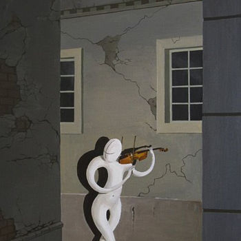 Картина под названием "Dark City Music.jpg" - Constantin Voronov, Подлинное произведение искусства, Масло
