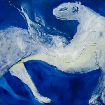 Painting titled "‘Winged Panther’" by Consuelo Child-Villiers, Original Artwork, Oil