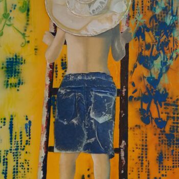 Pintura titulada "WYATT BOY" por Malika Hachemi Milhorat, Obra de arte original, Oleo Montado en Bastidor de camilla de made…