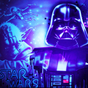 Malerei mit dem Titel "Star Wars" von Docteur Cobain, Original-Kunstwerk