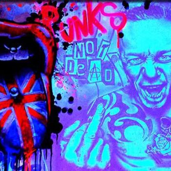 Painting titled "Punk is not dead" by Docteur Cobain, Original Artwork