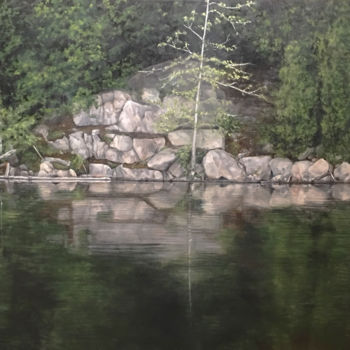 Картина под названием "Canoe Lake" - Judith Harvey, Подлинное произведение искусства, Масло