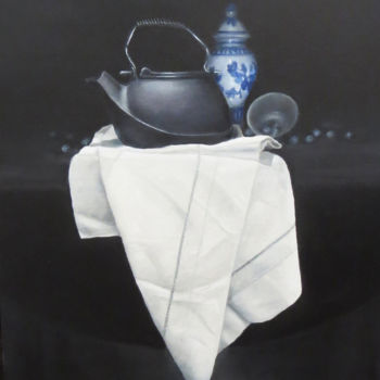 Malerei mit dem Titel "Black Kettle" von Judith Harvey, Original-Kunstwerk, Öl