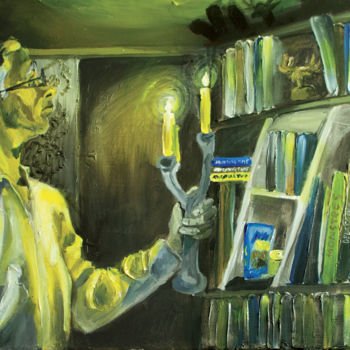 Schilderij getiteld "Bibliothèque deutér…" door Cindy Nikolic, Origineel Kunstwerk, Acryl