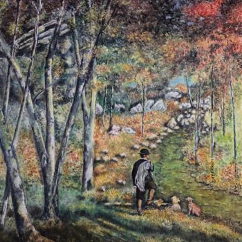 Painting titled "Forêt de Fontainebl…" by Stephane Georges, Original Artwork, Oil