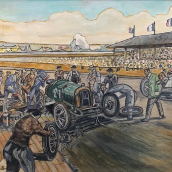 Painting titled "Circuit automobile." by Stephane Georges, Original Artwork, Oil