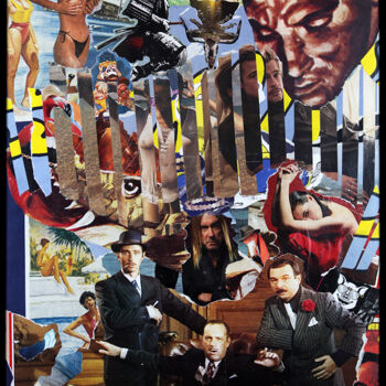Collages intitulée "Les parrains" par Antoine-Emmanuel Rousselle-Laurent, Œuvre d'art originale, Collages