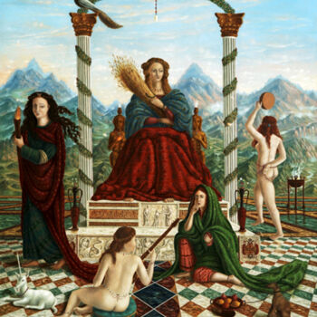 Malarstwo zatytułowany „La triade Déméter H…” autorstwa Mario Sepulcre, Oryginalna praca, Olej