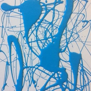 Pintura intitulada "blue board 2" por Greg Powell, Obras de arte originais, Tinta de esmalte