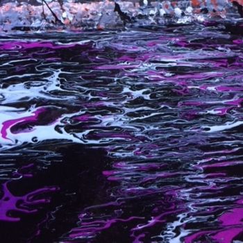 Peinture intitulée "purple flow" par Greg Powell, Œuvre d'art originale, Émail