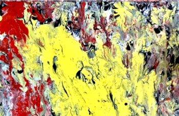 Malerei mit dem Titel "Yellow in major" von Greg Powell, Original-Kunstwerk, Emaille