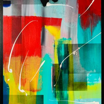 Painting titled "ABSTRACTION AVEC RO…" by Rick Smith, Original Artwork, Acrylic