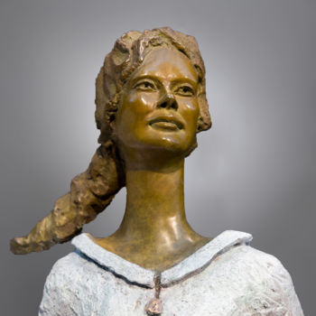 Скульптура под названием "le temps des secrets" - Lussou, Подлинное произведение искусства, Бронза