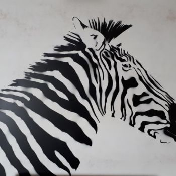 Painting titled ""En noir et blanc"" by Vincent Parmentier, Original Artwork, Stencil