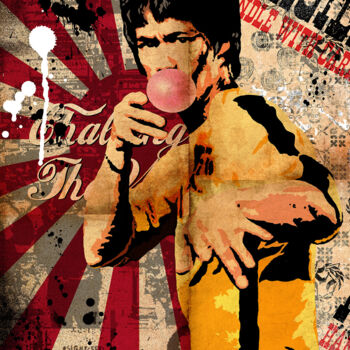 Printmaking titled "Bruce Lee Popping" by Giorgio Mussati, Original Artwork, Digital Print