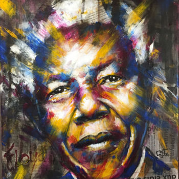 Pintura titulada "Mandela Floyd" por Cathy Duculty, Obra de arte original, Acrílico
