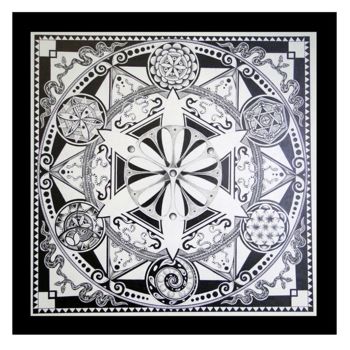 Drawing titled "Square" by Elaine Marty, Original Artwork, Graphite