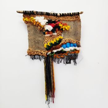 Textilkunst mit dem Titel "Moriche I" von Carmen Rios-Seidel, Original-Kunstwerk, Tapisserie