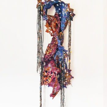 Textile Art με τίτλο "Oiseau du Paradis" από Carmen Rios-Seidel, Αυθεντικά έργα τέχνης, Νήμα