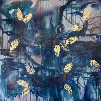 Картина под названием "Bleuets" - Marie-Laure D'Orso, Подлинное произведение искусства, Акрил Установлен на Деревянная рама…