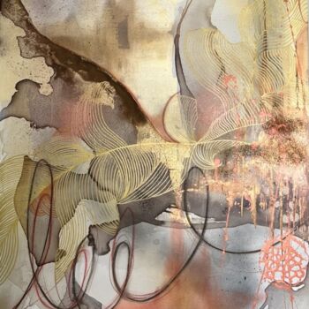 제목이 "Reflets d'automne"인 미술작품 Marie-Laure D'Orso로, 원작, 아크릴 나무 들것 프레임에 장착됨