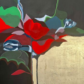 Peinture intitulée "Roses rouges" par Marie-Laure D'Orso, Œuvre d'art originale, Acrylique