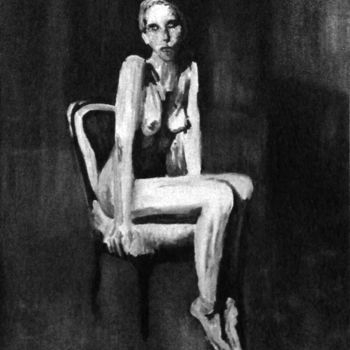 Peinture intitulée "La fille sur la cha…" par Zazen, Œuvre d'art originale, Acrylique