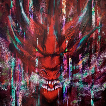 Painting titled "Rainbow Hell" by Tristan Wendlinger, Original Artwork, Acrylic