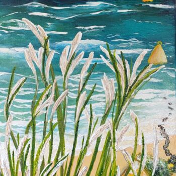 Malarstwo zatytułowany „BLÉRIOT PLAGE” autorstwa Brigitte Parmentier, Oryginalna praca, Akryl Zamontowany na Drewniana rama…