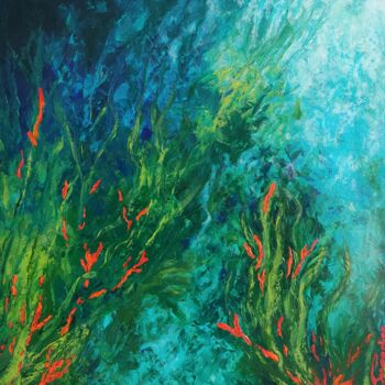 Peinture intitulée "OCEAN" par Brigitte Parmentier, Œuvre d'art originale, Acrylique Monté sur Châssis en bois
