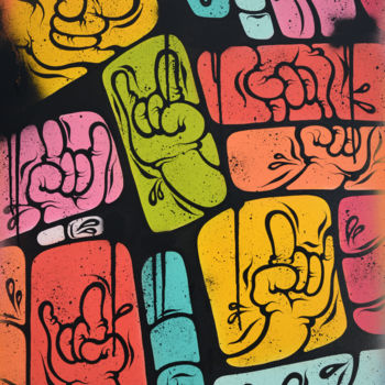 Malarstwo zatytułowany „Everybody say yeah!…” autorstwa Ewen Gur, Oryginalna praca, Akryl