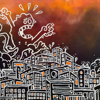 Peinture intitulée "Uptown Invasion" par Ewen Gur, Œuvre d'art originale, Bombe aérosol