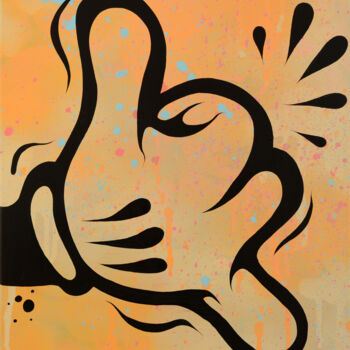 Pittura intitolato "Shaka Hand #2" da Ewen Gur, Opera d'arte originale, Acrilico
