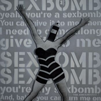 Peinture intitulée "SEX BOMBE" par Mister Blackwhite, Œuvre d'art originale, Bombe aérosol Monté sur Châssis en bois