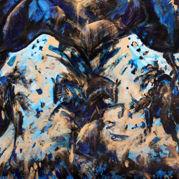 Картина под названием "L'heure bleue" - Adélaïde Andreu Leferme, Подлинное произведение искусства, Акрил Установлен на Дерев…