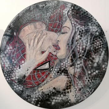 Painting titled "Infinite Kiss" by Adélaïde Andreu Leferme, Original Artwork, Acrylic