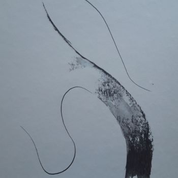 Drawing titled "Mouvement" by Pascale Delarge, Original Artwork, Ink
