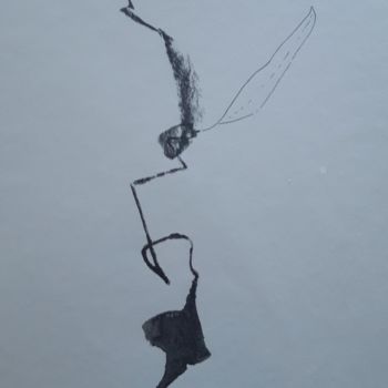 Drawing titled "Ailes" by Pascale Delarge, Original Artwork, Ink