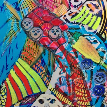 "Fish and pink" başlıklı Tablo Arthus Rey tarafından, Orijinal sanat, Akrilik