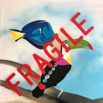 「FRAGILE」というタイトルの絵画 Arthus Reyによって, オリジナルのアートワーク, アクリル