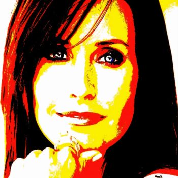 Arts numériques intitulée "COURTENEY COX - Lim…" par Arte Mundial, Œuvre d'art originale, Peinture numérique