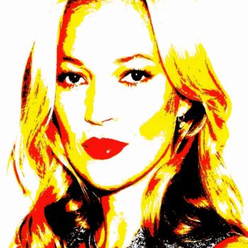 Arte digital titulada "KATE MOSS RED CARPE…" por Arte Mundial, Obra de arte original, Pintura Digital